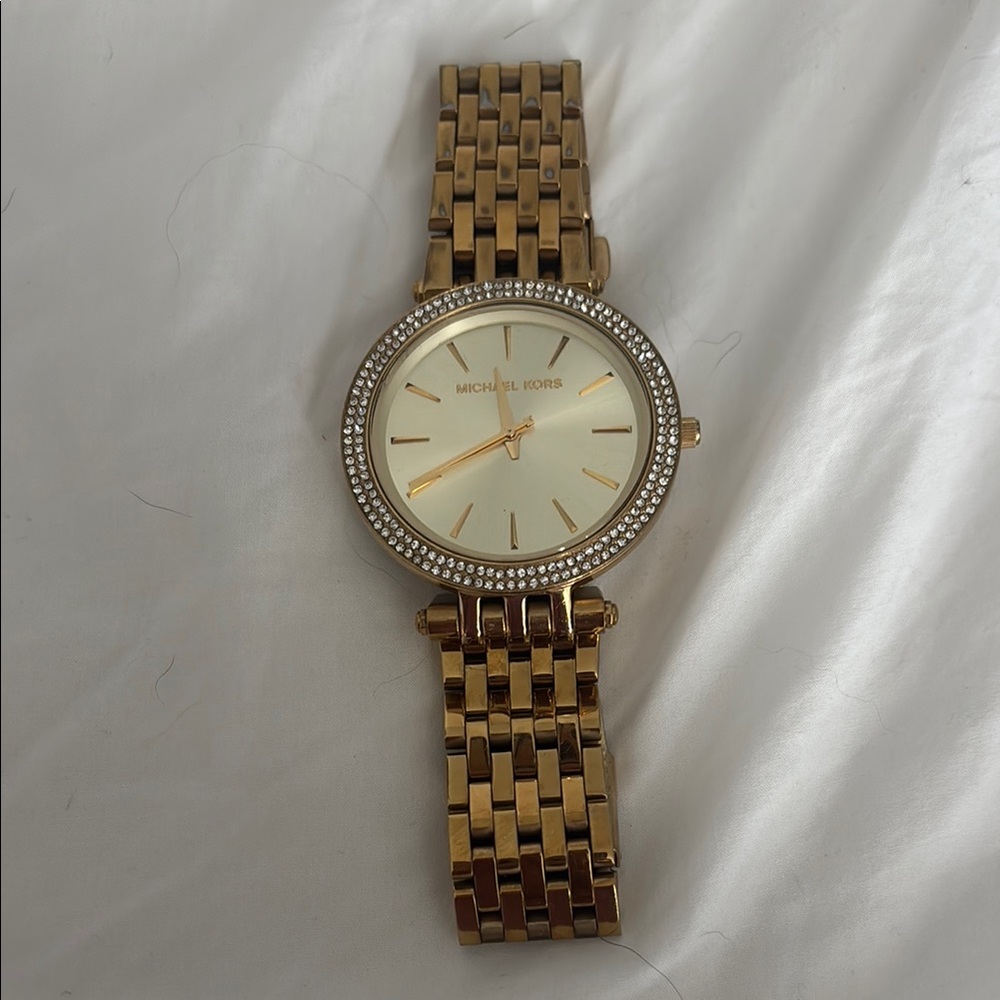 Michael Kors Gold-Tone Watch with Crystal Accents